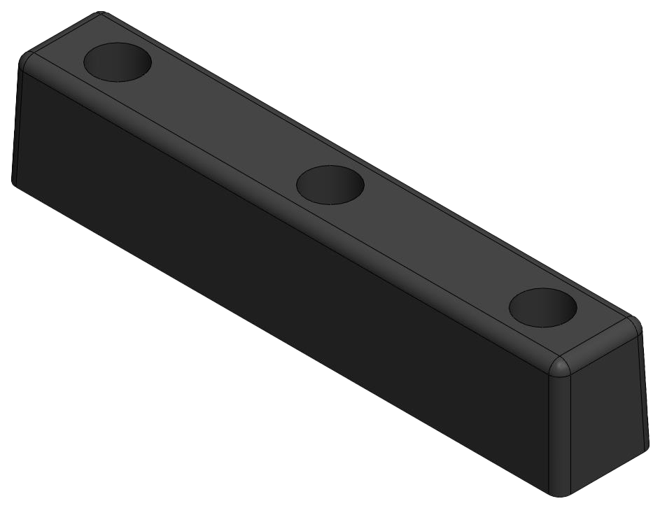 Butoir de Caoutchouc Dhollandia 300 x 60 x 52mm